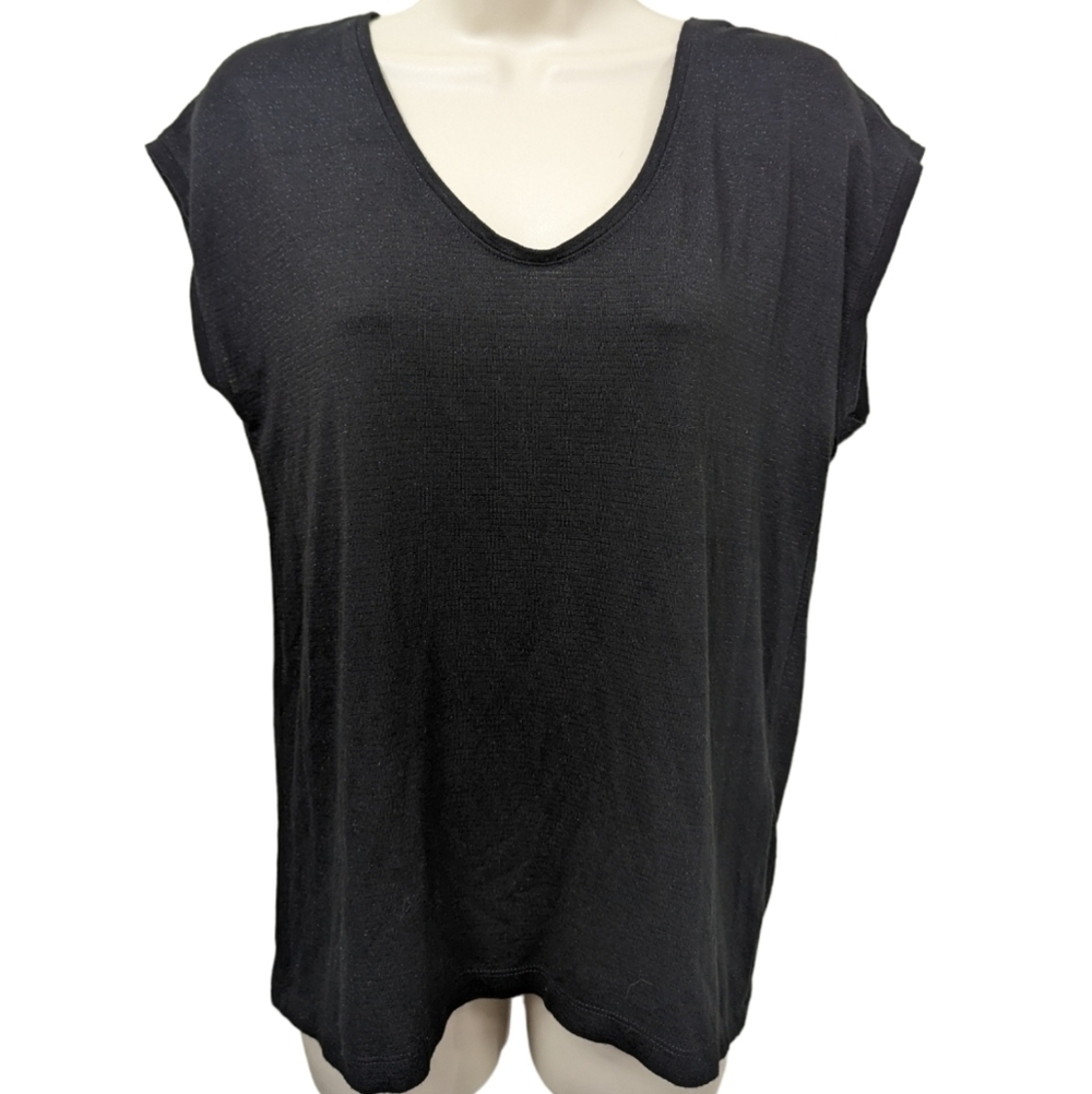 Pieces Billo Tee with Metallic Stripes Sz S